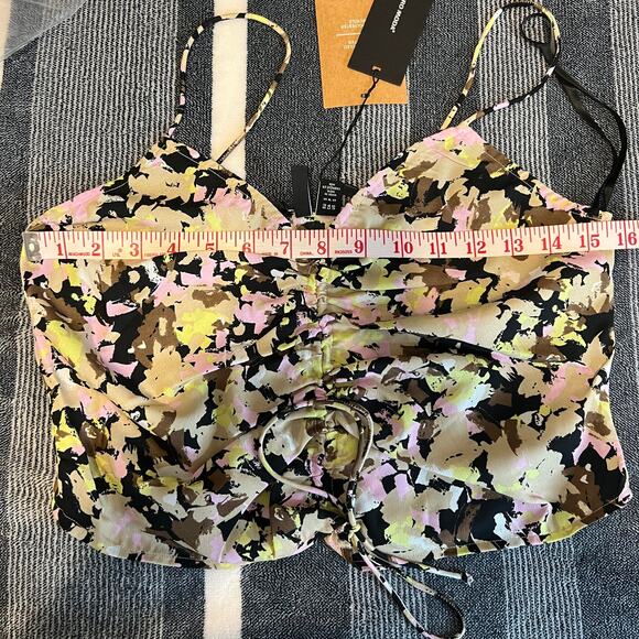 NEW Vero Moda Chaddie Singlet Cropped Tank Cami Tank Top Floral Size Small - Picture 9 of 10